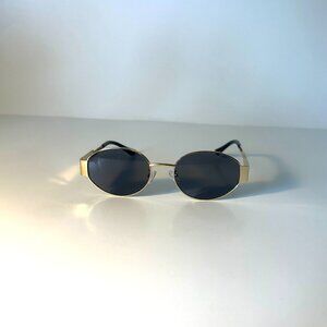 Y2K Retro Oval Sunglasses – Gold Metal Frame